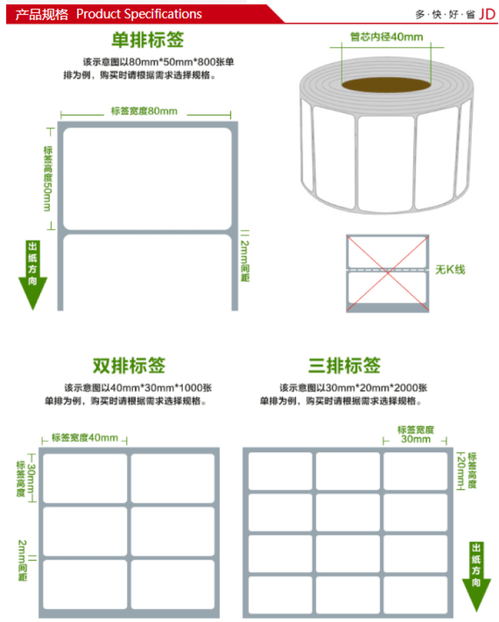 GOTEC铜版纸标签 适用斑马打印机标签纸 不干胶条码打印纸 不干胶贴卷纸轴芯直径40mm 高粘环保 黄底纸亮面标签70mm*45mm*800张/卷怎么样，好用,第3张