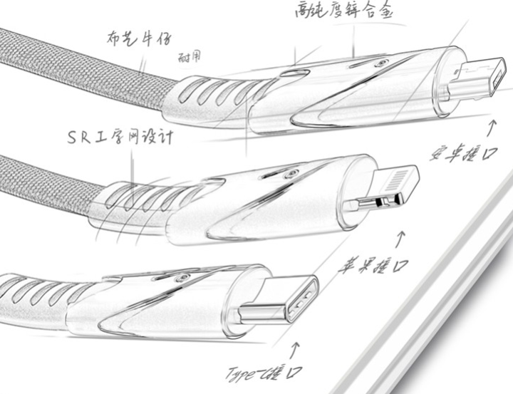 同木良  三合一手机快充线苹果华为小米OPPOvivo通用一拖三Type,第4张