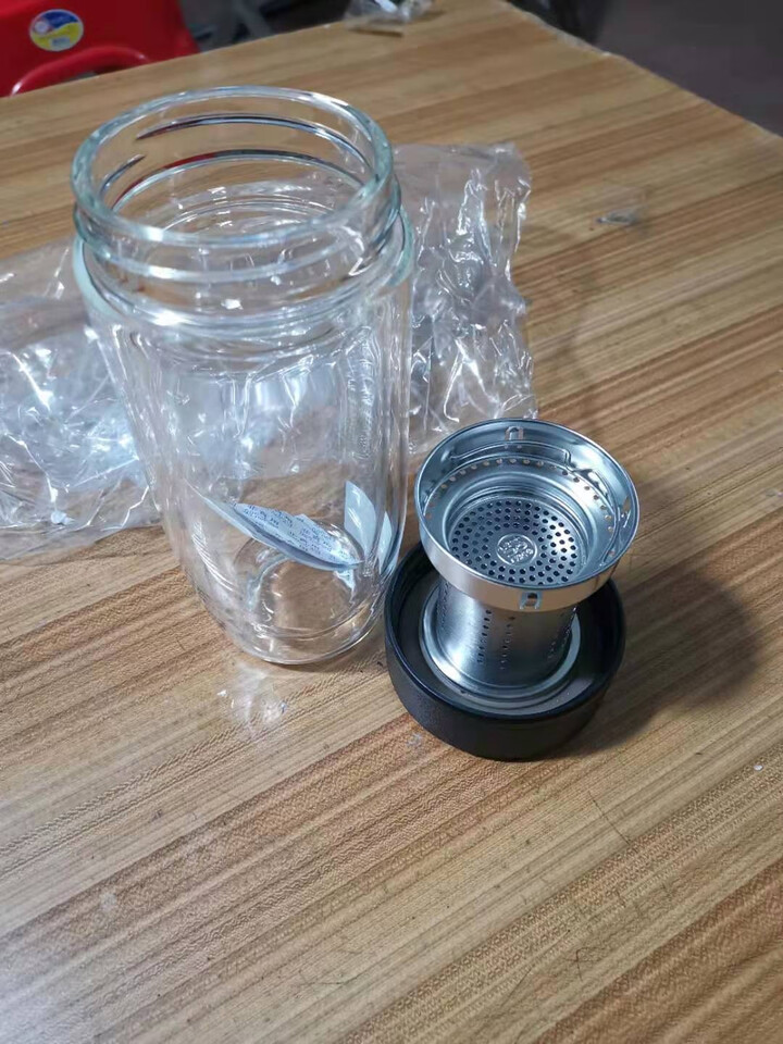 德国nrmei玻璃杯大容量茶水分离泡茶杯子双层高档防摔耐热过滤商务