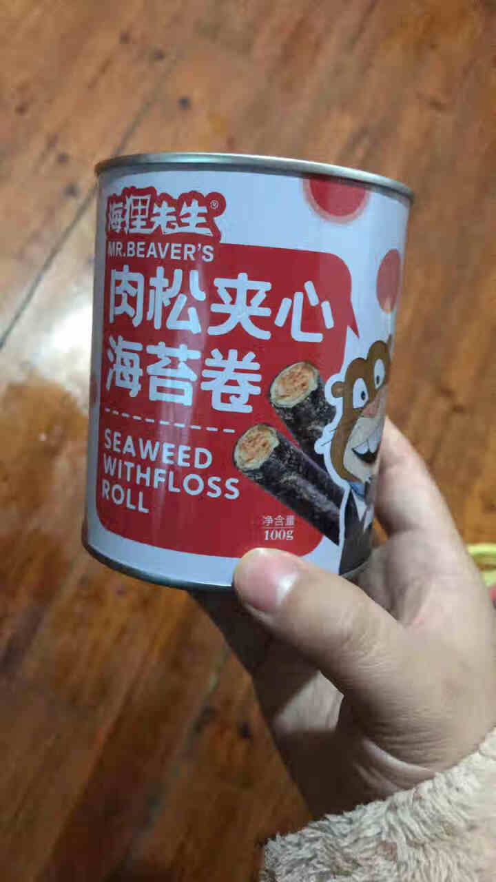 海狸先生 肉松海苔卷100g*4罐 海苔蛋卷夹心脆网红休闲儿童办公室海鲜零食 肉松海苔100g*1罐怎么样，好用吗，口碑，心得，评价，试用报告,第2张