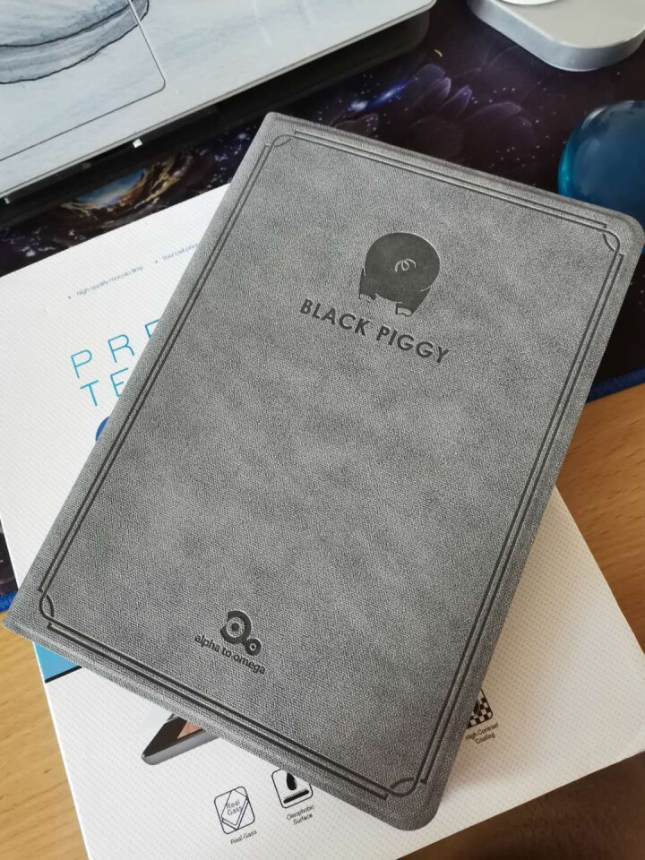 Black piggy iPad/iPad Air/18款iPad Pro平板电脑保护壳/皮套 9.7英寸灰色高端小猪皮套+钢化膜怎么样，好用吗，口碑，心得，评,第2张