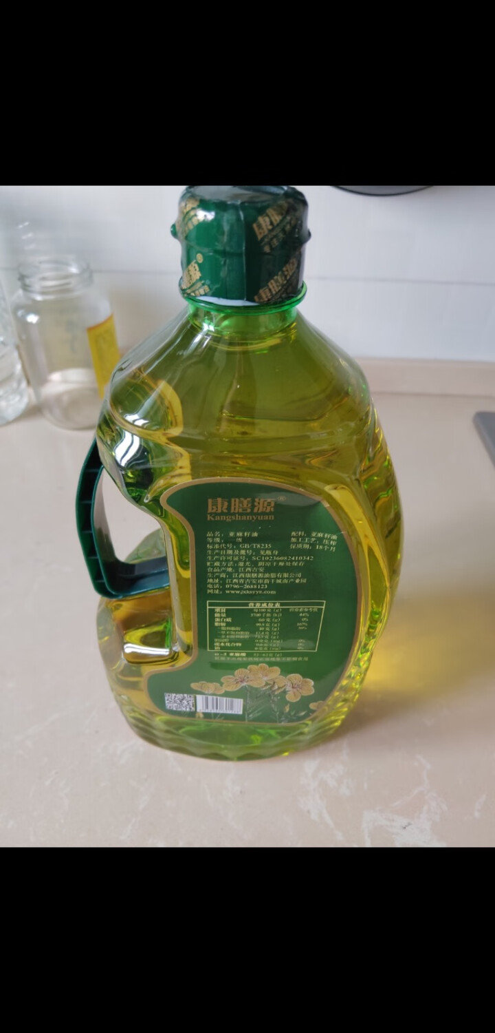 康膳源 亚麻籽油2.5L 冷榨一级月子宝儿食用油 补充α,第3张