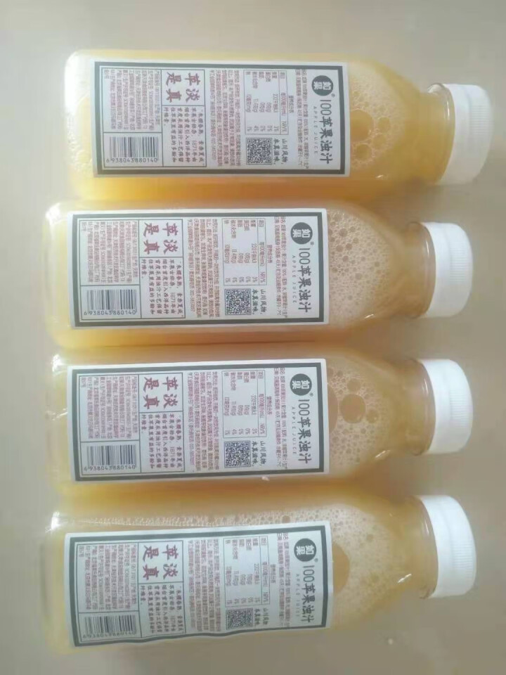 如果100苹果汁100%果汁烟台富士鲜榨果蔬汁饮料 烟台富士300ml*4瓶装怎么样，好用吗，口碑，心得，评价，试用报告,第4张