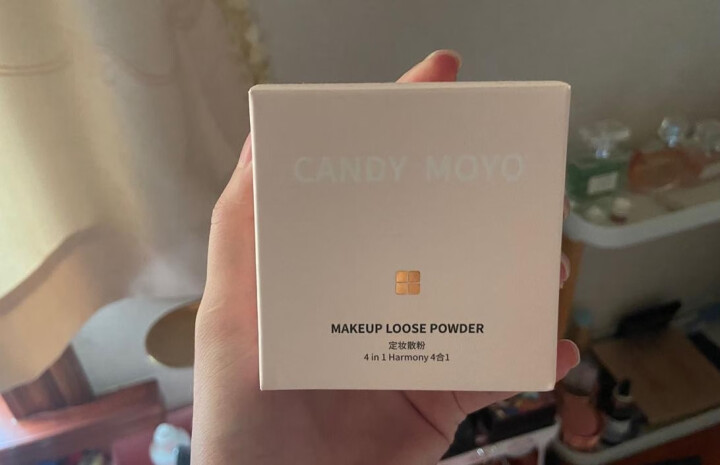 【四色散粉】Candy Moyo四宫格定妆粉饼散粉持久24小时定妆控油轻薄如雾隐毛孔不浮粉晚安粉蜜粉 薄纱玫瑰（哑光）怎么样，好用吗，口碑，心得，评价，试用报告,第3张