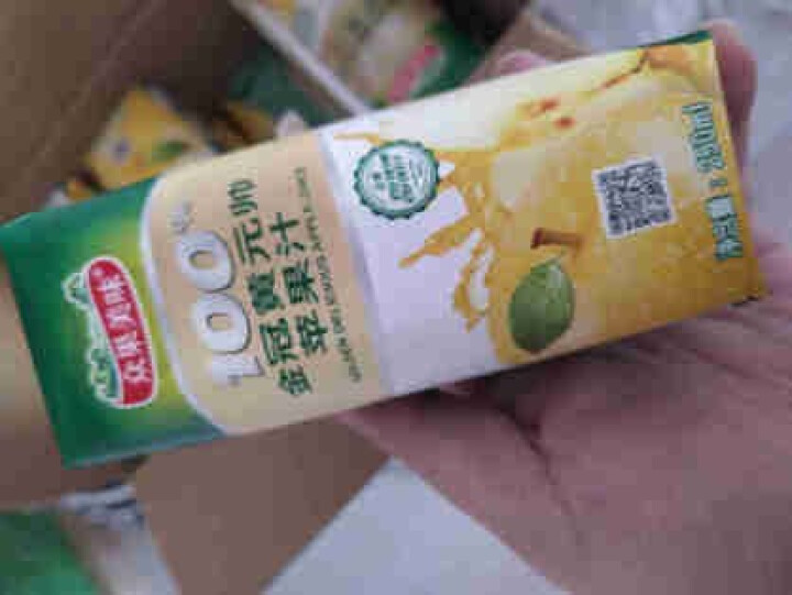 众果美味100%苹果汁饮料 金冠黄元帅鲜果榨汁原浆 无添加灭菌营养餐 250mlx24盒 整箱怎么样，好用吗，口碑，心得，评价，试用报告,第2张