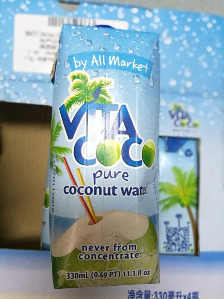 唯他可可（Vita Coco）天然椰子水进口NFC果汁饮料330ml*4瓶怎么样，好用吗，口碑，心得，评价，试用报告,第4张