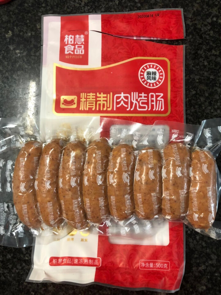 柏慧食品 火山石精制肉烤肠（麻辣味）500g/袋 纯肉 热狗肠 早餐肠 地道肠怎么样，好用吗，口碑，心得，评价，试用报告,第3张