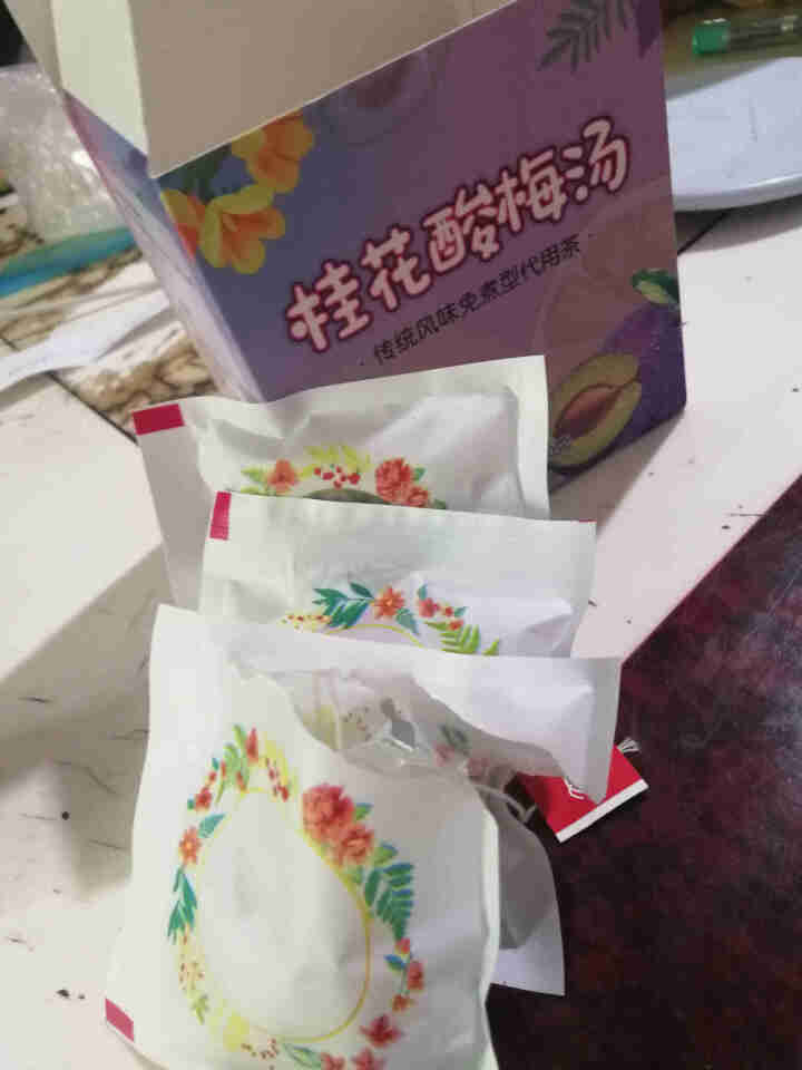 桂花酸梅汤 原料包自制老北京味道酸梅茶桂花乌梅甘草玫瑰茄组合三角袋泡茶凉茶解渴 酸梅汤160g/1盒怎么样，好用吗，口碑，心得，评价，试用报告,第3张