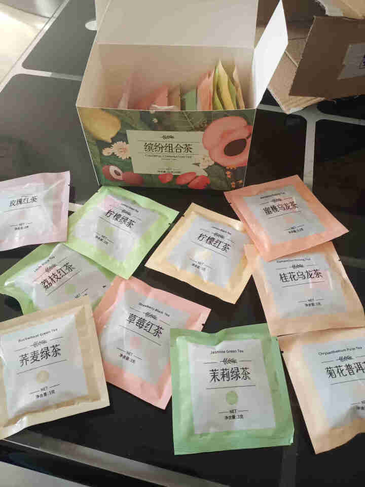 立尚 缤纷组合茶蜜桃乌龙茶桂花玫瑰红茶茉莉绿茶菊花普洱茶水果茶果粒茶花果冷泡茶三角包袋泡茶20袋/盒怎么样，好用吗，口碑，心得，评价，试用报告,第3张