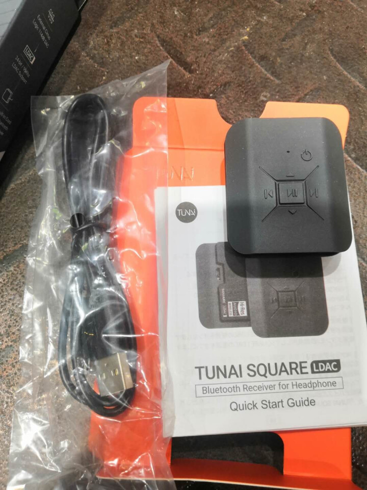 TUNAI Square蓝牙耳放LDAC无损音乐解码接收器HiRes便携无线放大器可连有线耳机音箱 黑色 蓝牙耳放,第3张