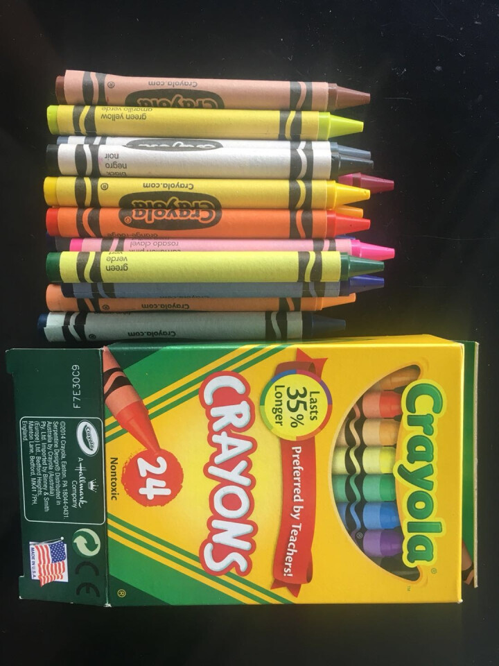 美国绘儿乐Crayola 儿童绘画 画笔工具 彩色蜡笔套装 学生绘画练习 24色标准蜡笔52,第4张