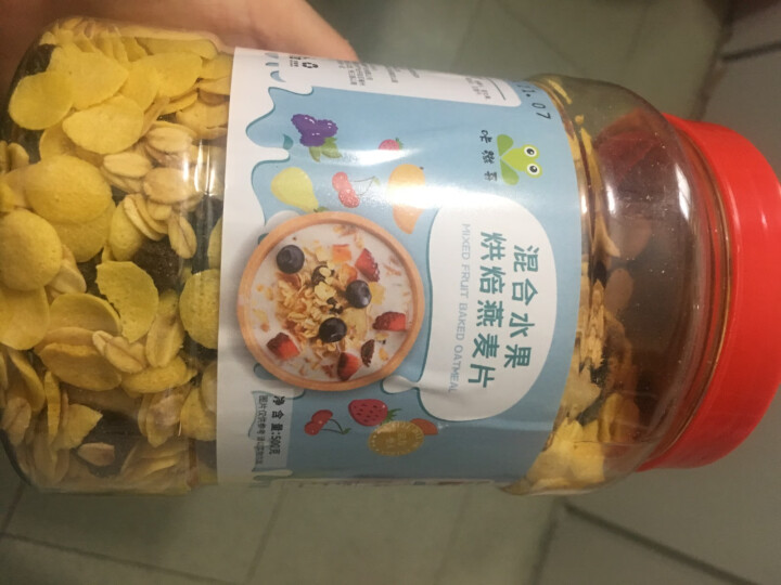 咔滋哥混合水果燕麦片营养冲饮即食早餐非脱脂轻食健身代餐五谷烘焙吃干果酸奶500g罐装 水果坚果燕麦片 混合水果麦片怎么样，好用吗，口碑，心得，评价，试用报告,第2张