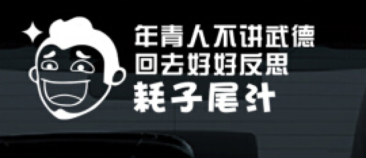 年青人不讲武德回去好好反思耗子尾汁搞笑车贴文字创意车贴 年青人不讲武德　白色怎么样，好用吗，口碑，心得，评价，试用报告,第4张