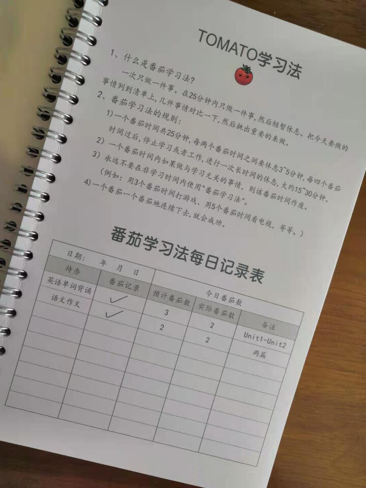 四象限时间管理笔记本子/自律打卡笔记本文具/考研中高考倒计时学习计划本/tomato艾维利记事本 A5,第3张