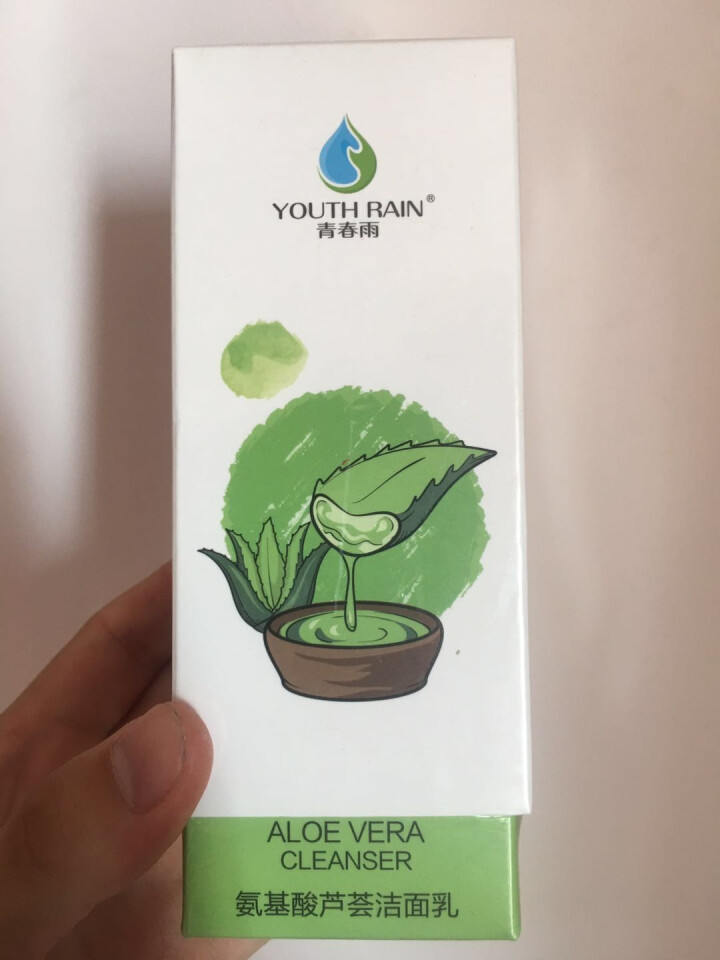 青春雨（YOUTH RAIN）氨基酸芦荟洁面乳100ml 洗面奶男女通用 保湿补水 控油祛痘深层清洁 1支装怎么样，好用吗，口碑，心得，评价，试用报告,第2张