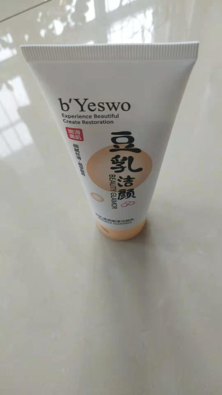 b’Yeswo毕扬豆乳洗面奶清透嫩滑洁颜乳泡沫细腻清爽洁净温和不刺激豆乳洁面乳洗面奶 单支装怎么样，好用吗，口碑，心得，评价，试用报告,第4张