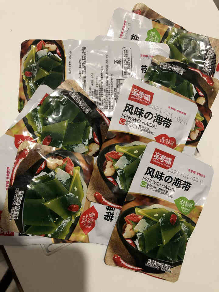 亲零嘴 休闲零食海带片海带节海带丝即食小吃下饭菜 （泡椒味6，香辣味6）共12小包240g怎么样，好用吗，口碑，心得，评价，试用报告,第3张