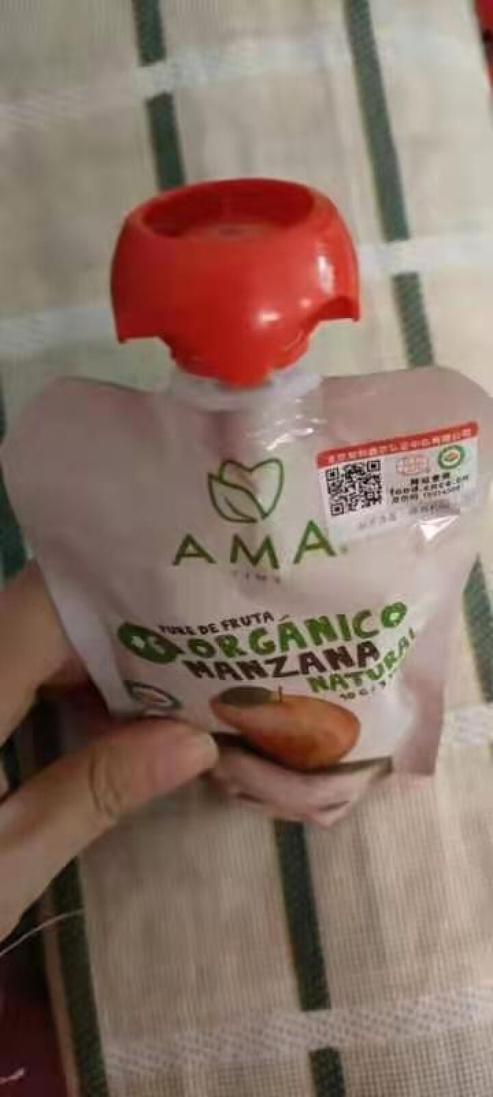 【智利国家馆】AMA TIME 智利原装进口 有机果泥 婴幼儿宝宝 辅食零食 吸吸袋 苹果味90g怎么样，好用吗，口碑，心得，评价，试用报告,第2张