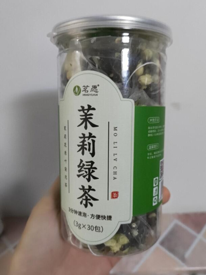 【买2件=发3罐】茉莉绿茶 茶叶茉莉花苞茶春茶三角袋泡茶包冷泡茶花果茶  90克/罐怎么样，好用吗，口碑，心得，评价，试用报告,第2张