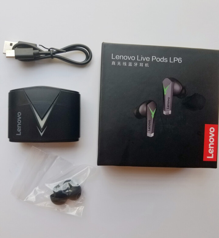 联想（Lenovo） LP6电竞游戏无线蓝牙耳机吃鸡无延迟听声辩位入耳式运动跑步华为苹果小米通用 黑绿怎么样，好用吗，口碑，心得，评价，试用报告,第2张