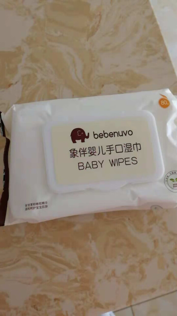 bebenuvo 象伴婴儿手口湿巾80片单包带盖抽纸湿巾怎么样，好用吗，口碑，心得，评价，试用报告,第2张