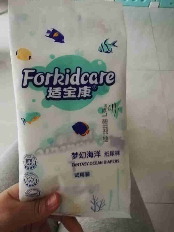 适宝康·Forkidcare 梦幻海洋纸尿裤试用装L码*4片 适合9,第3张