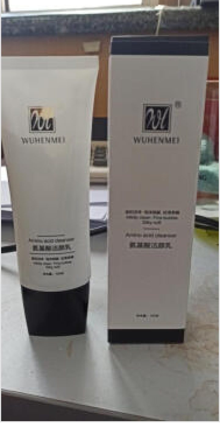 WUHENMEI 氨基酸洁面乳深层清洁除螨控油祛痘除角质洗面奶温和清爽不紧绷洗面奶 100g,第2张