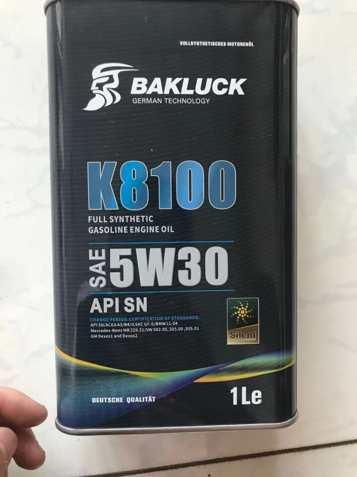 拜克洛克（BAKLUCK）铁罐汽机油全合成机油5W,第2张