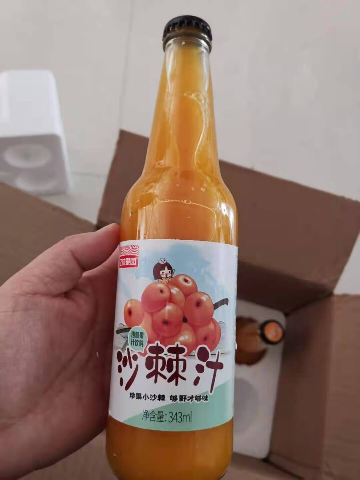 亿佳果园 沙棘汁果汁饮整箱量贩装343ml*6玻璃瓶 沙棘汁 343mL×6瓶怎么样，好用吗，口碑，心得，评价，试用报告,第4张