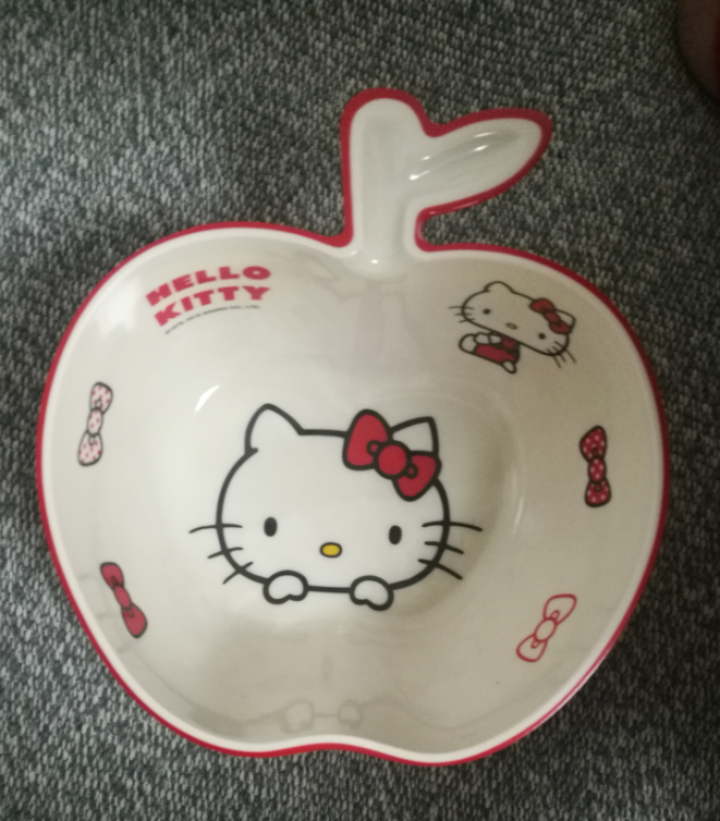 五和（WUHE） hello kitty凯蒂猫儿童餐具家用碗可爱女学生儿童餐具婴儿餐具分格盘 苹果碗KT,第4张