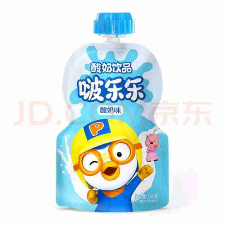 Pororo 啵乐乐 酸奶饮料 益生菌含乳饮料100g袋装草莓酸奶蜜桃味饮品 原味100g怎么样，好用吗，口碑，心得，评价，试用报告,第2张