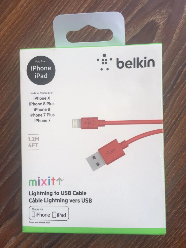 Belkin/贝尔金MFI认证苹果原装数据线iPhoneXR/8/7/6plus平板iPad充电线 1.2米 红色常规怎么样，好用吗，口碑，心得，评价，试用报告,第2张