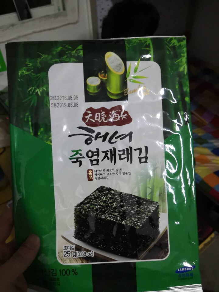 韩国进口 天晓海女海苔 儿童辅食拌饭海苔脆片休闲零食大片装25g 竹盐味怎么样，好用吗，口碑，心得，评价，试用报告,第2张