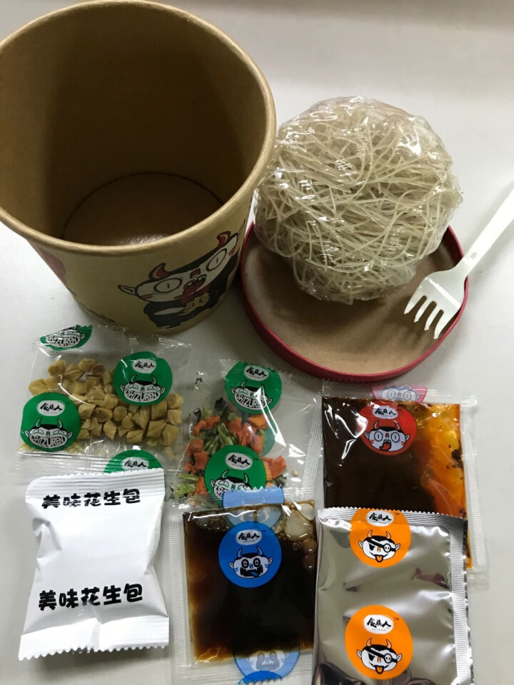 食族人酸辣粉爆肚粉6桶嗨食人族麻辣烫吃方便面粉重庆正宗粉丝粉条家速食食品网红泡面土豆粉重庆小面 酸辣粉130g*6怎么样，好用吗，口碑，心得，评价，试用报告,第5张