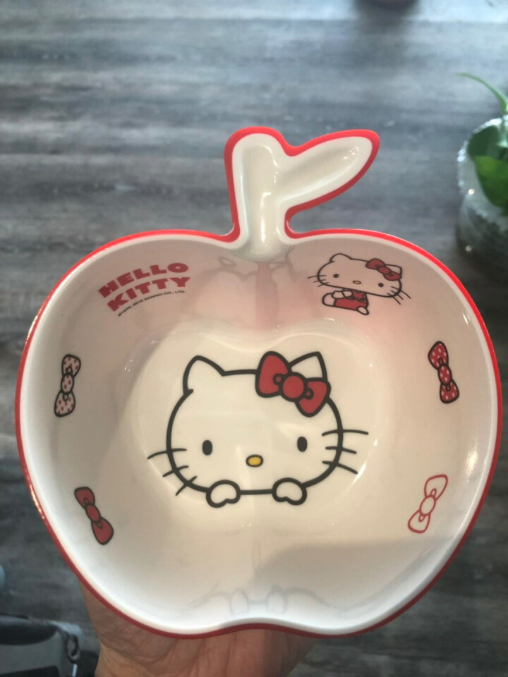 五和（WUHE） hello kitty凯蒂猫儿童餐具家用碗可爱女学生儿童餐具婴儿餐具分格盘 苹果碗KT,第3张