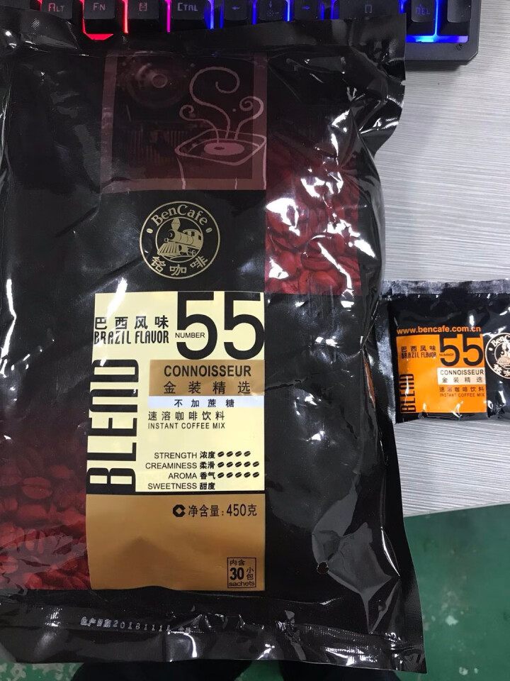 【汕头馆】铭（ben）铭咖啡 速溶咖啡二合一 新加坡速溶咖啡粉30杯装 巴西风味（不加蔗糖）450g怎么样，好用吗，口碑，心得，评价，试用报告,第2张