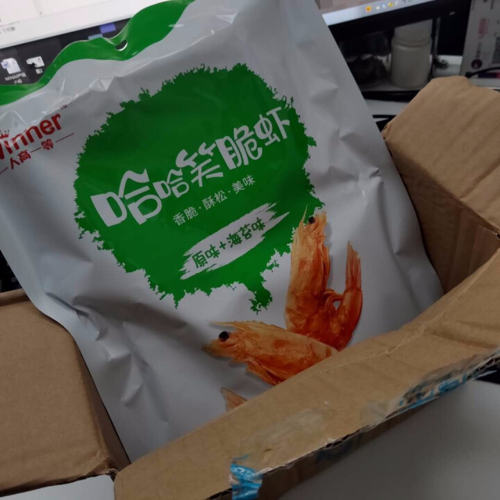 人高一等哈哈笑脆虾对虾烤虾干零食 休闲办公室孕妇零食小吃 即食海鲜虾干食品 【原味+海苔味】1袋（20g）怎么样，好用吗，口碑，心得，评价，试用报告,第2张