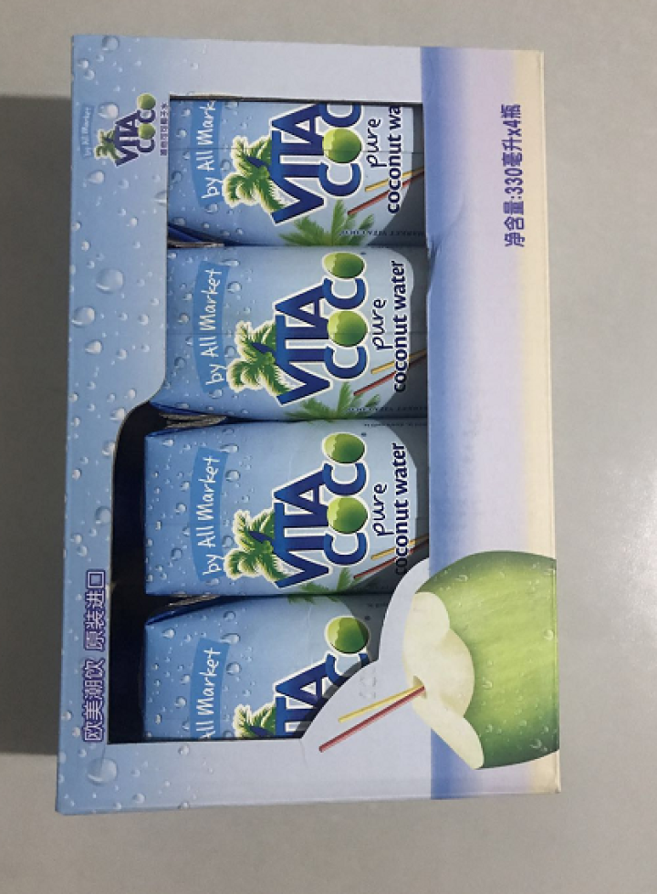 唯他可可（Vita Coco）天然椰子水进口NFC果汁饮料330ml*4瓶怎么样，好用吗，口碑，心得，评价，试用报告,第3张