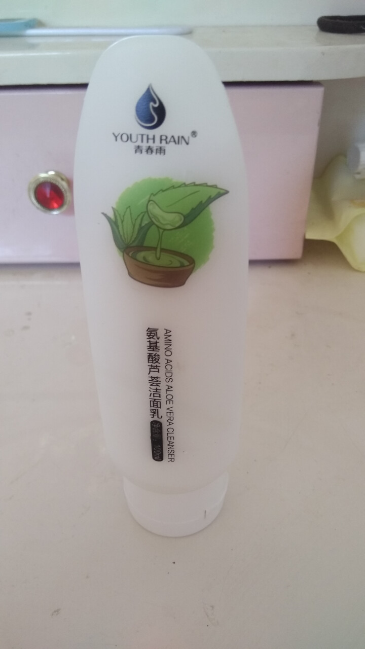 青春雨（YOUTH RAIN）氨基酸芦荟洁面乳100ml 洗面奶男女通用 保湿补水 控油祛痘深层清洁 1支装怎么样，好用吗，口碑，心得，评价，试用报告,第4张