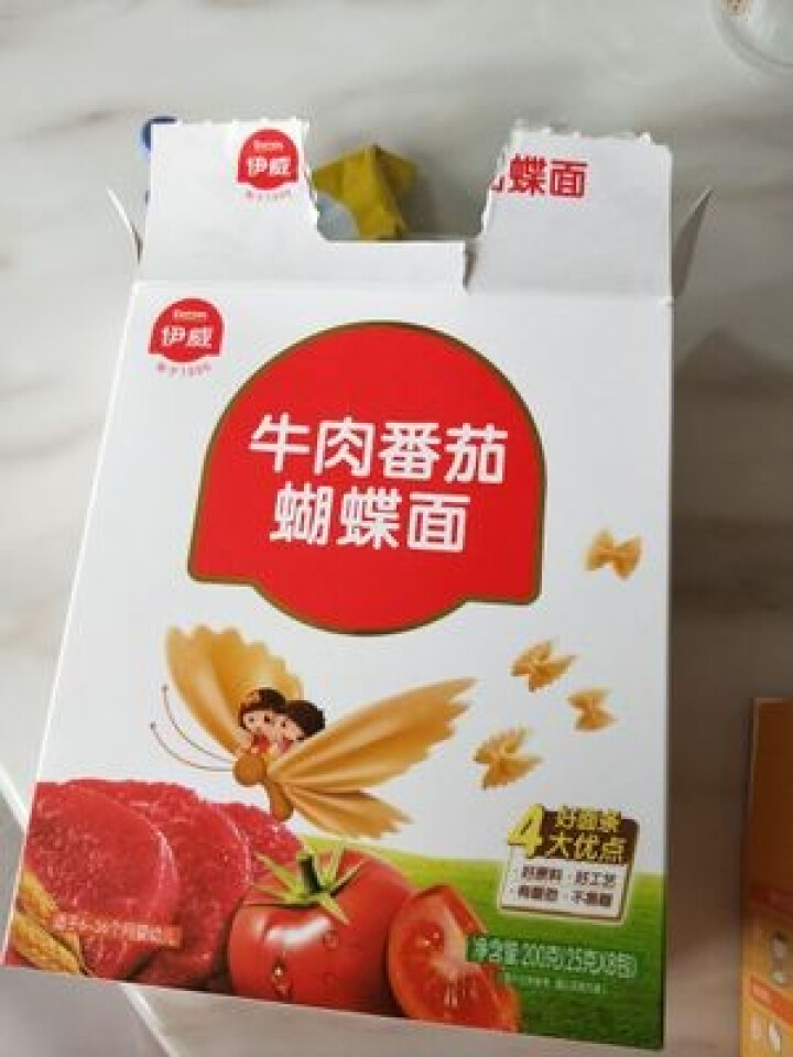 伊威(Eastwes) 婴儿宝宝辅食儿童牛肉番茄蝴蝶无盐面条 200g怎么样，好用吗，口碑，心得，评价，试用报告,第3张