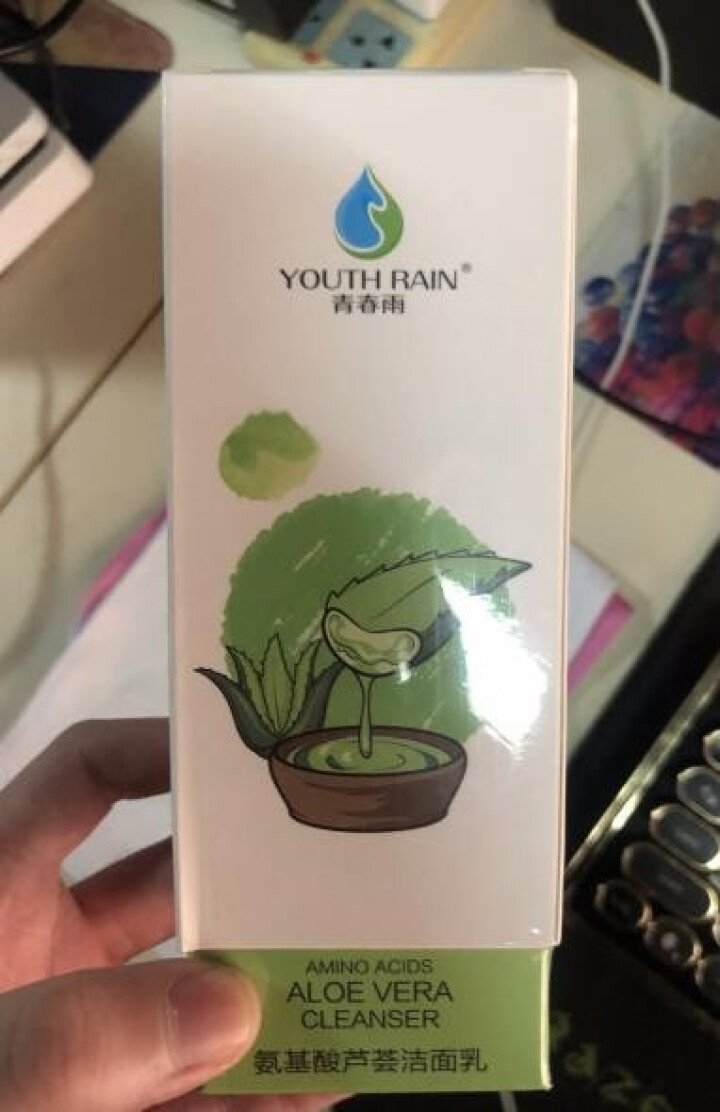 青春雨（YOUTH RAIN）氨基酸芦荟洁面乳100ml 洗面奶男女通用 保湿补水 控油祛痘深层清洁 1支装怎么样，好用吗，口碑，心得，评价，试用报告,第3张