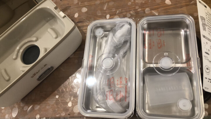 小熊Bear电热饭盒方形多功能蒸煮热保温饭盒双层304不锈钢带饭送饭学生便携电饭盒DFH,第8张