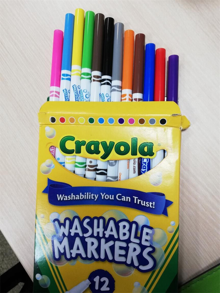 绘儿乐 Crayola 画画工具 美国进口 12色可水洗细头水彩笔套装 58,第2张