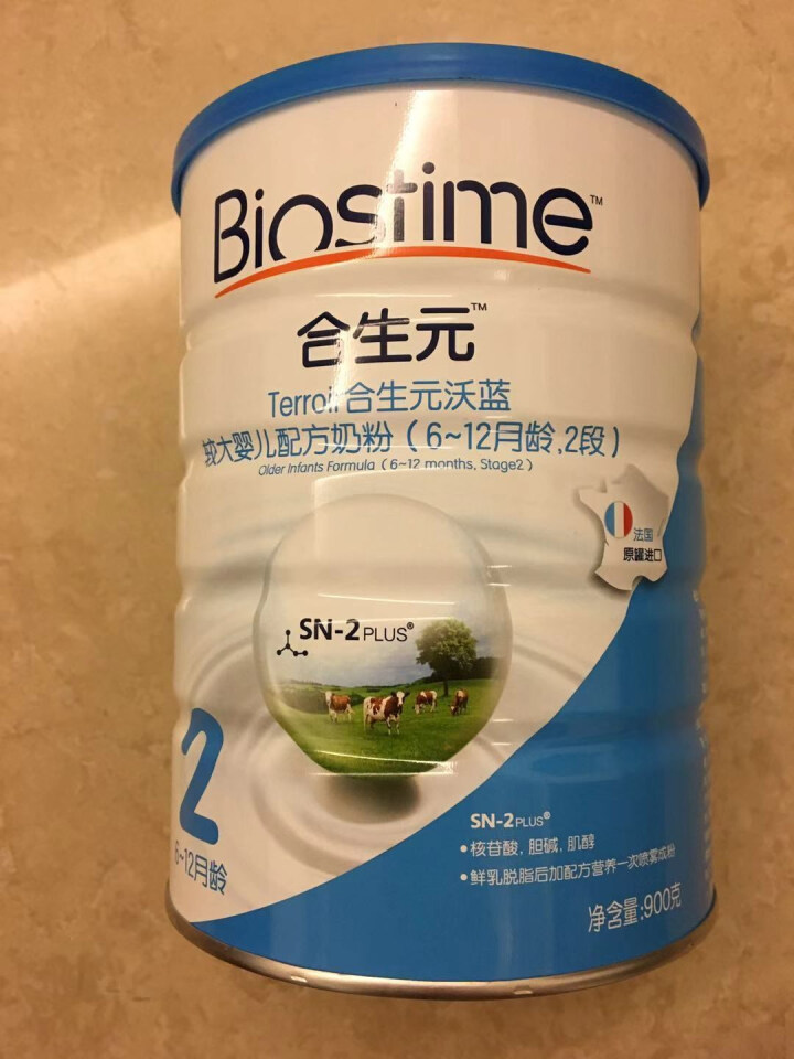 合生元（BIOSTIME）沃蓝较大婴儿配方奶粉2段900g 法国原罐进口（6,第2张