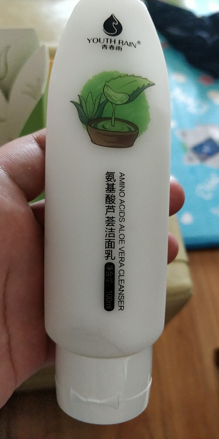 青春雨（YOUTH RAIN）氨基酸芦荟洁面乳100ml 洗面奶男女通用 保湿补水 控油祛痘深层清洁 1支装怎么样，好用吗，口碑，心得，评价，试用报告,第4张