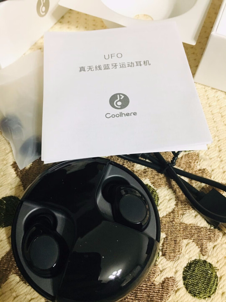 COOLHERE 蓝牙耳机 UFO迷你型无线智能降噪防水运动耳机双耳立体声TWS无线耳机 黑色怎么样，好用吗，口碑，心得，评价，试用报告,第3张