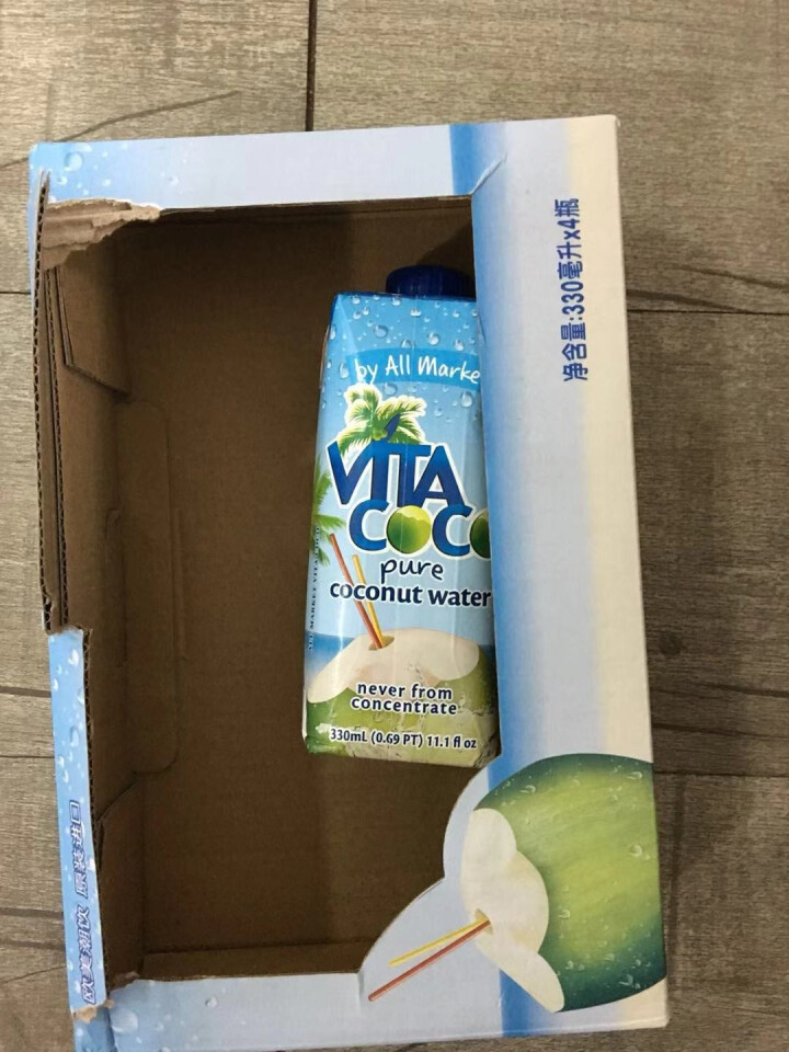 唯他可可（Vita Coco）天然椰子水进口NFC果汁饮料330ml*4瓶怎么样，好用吗，口碑，心得，评价，试用报告,第2张