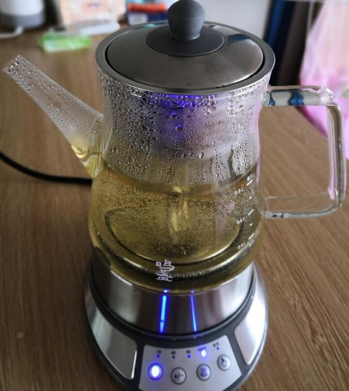 鸣盏 煮茶器 煮茶壶 养生壶 玻璃养身壶 蒸汽喷淋式 普洱黑茶蒸茶 小型迷你保温 煮倒一体电热水壶 0.8L MZ,第6张