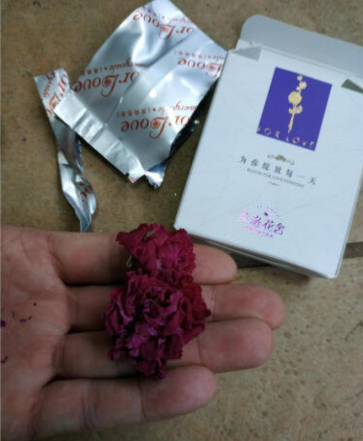 芙洛花舍 无硫0添加 平阴玫瑰花冠茶花草茶套装大朵一朵一杯（试用装一盒0.8g）紫曦礼盒包邮 玫瑰花冠茶0.8g体验装怎么样，好用吗，口碑，心得，评价，试用报告,第3张