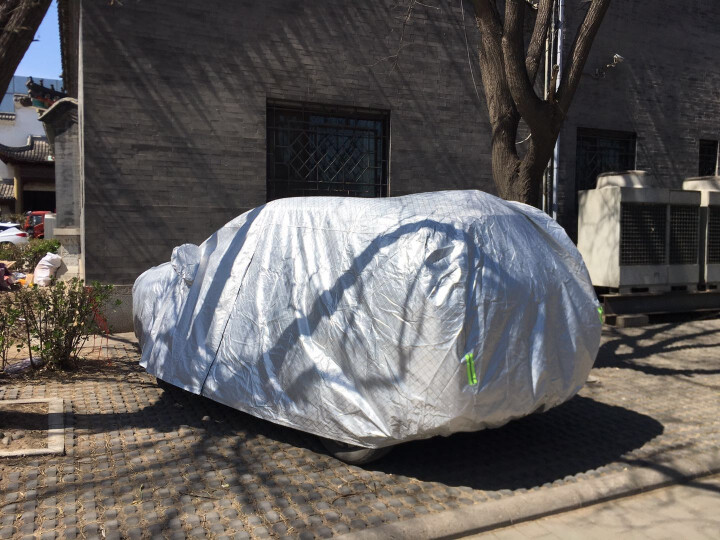 荣利源 汽车车衣车套外罩防晒全罩防雨防风防尘车衣大众新速腾朗逸桑塔纳捷达POLO高尔夫专车专用车衣罩 棉绒加厚铝膜大方格全罩 大众新捷达新桑塔纳凌渡朗行朗逸途观,第4张